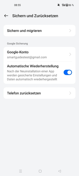 Wählen Sie Google-Konto