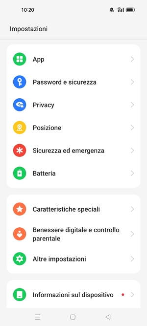 Scorri e seleziona Password e sicurezza