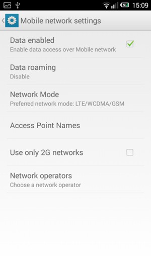 Select Network Mode