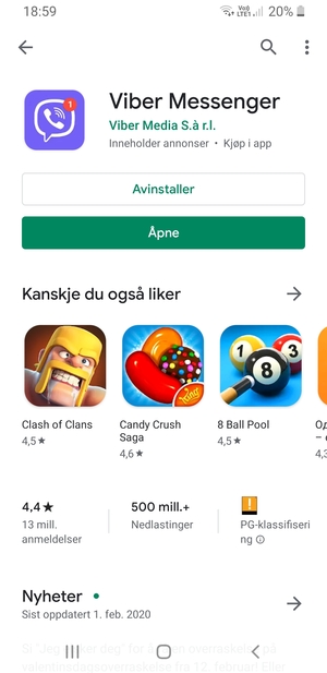 Velg Åpne