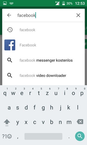 Geben Sie den Namen der App ein und wählen Sie Suchen