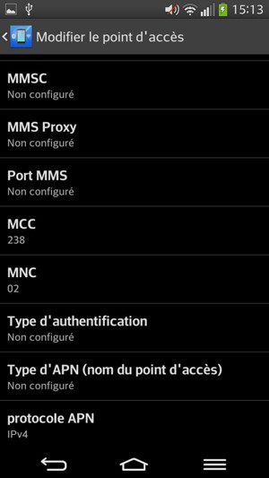 Faites défiler vers le bas et saisissez les informations MMS
