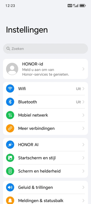 Selecteer Mobiel netwerk