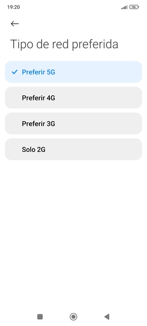 Seleccione la opción deseada