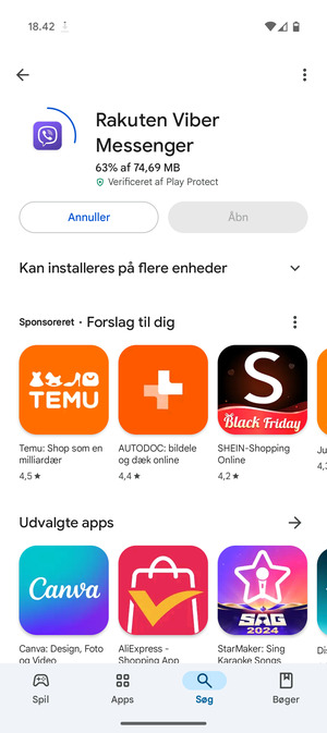 Afvent at installeringen er afsluttet