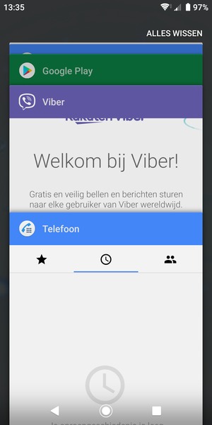 Selecteer ALLES WISSEN om alle actieve apps te sluiten