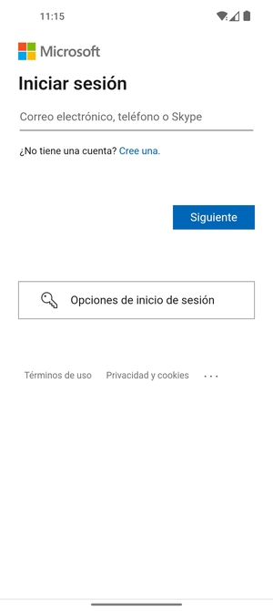 Introduzca su Dirección de correo electrónico y seleccione Siguiente