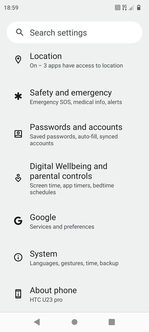 Scroll to and select System