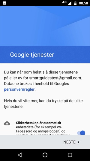 Velg NESTE
