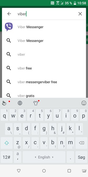 Skriv inn applikasjonsnavnet og velg Søg