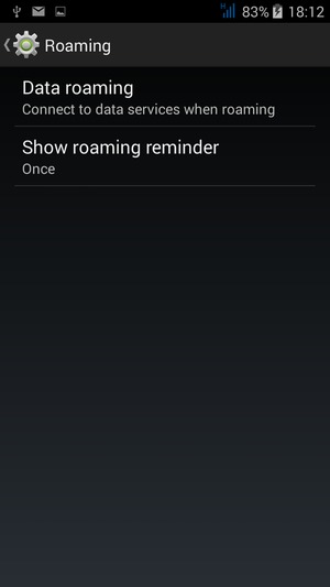 Select Data roaming