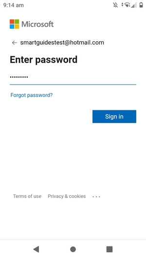 Enter your password and select Sign in