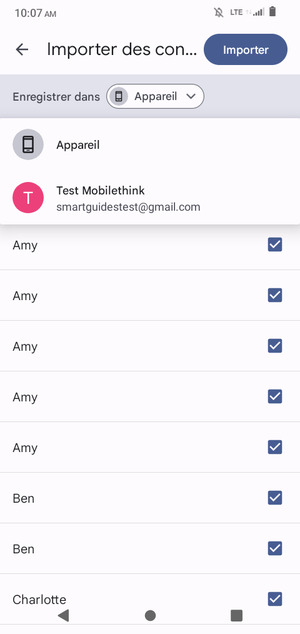 Sélectionnez votre compte Google