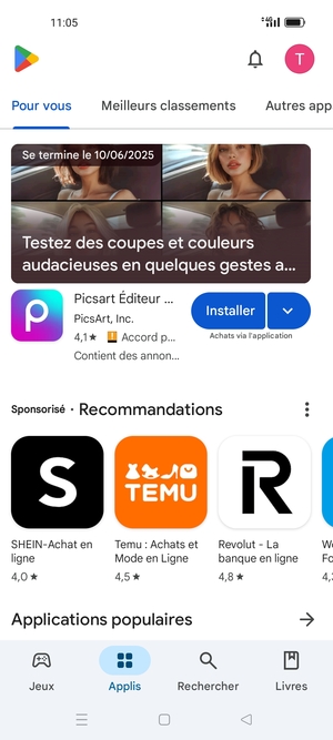 Sélectionnez Rechercher