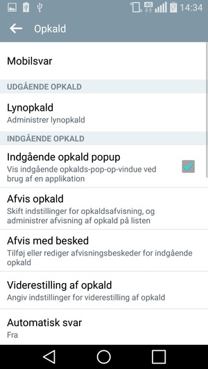 Vælg Mobilsvar
