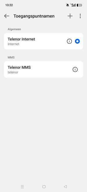 Selecteer de Menu-knop