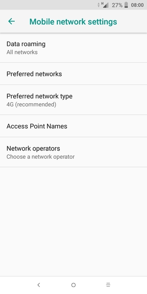 Select Data roaming