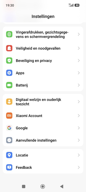 Scroll naar en selecteer Aanvullende instellingen