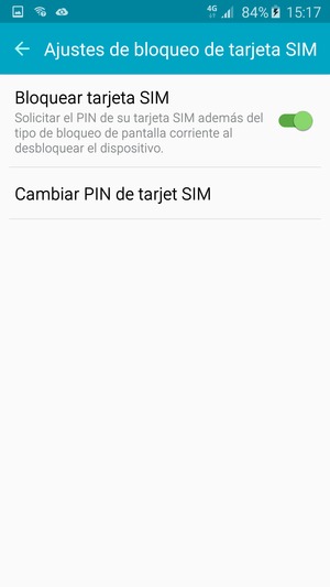 Seleccione Cambiar PIN de tarjet SIM