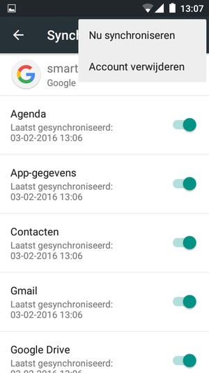 Selecteer Nu synchroniseren