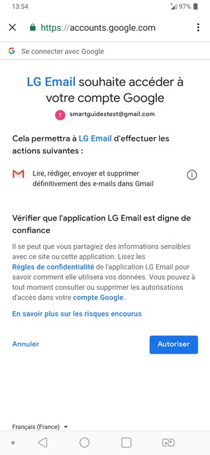 Sélectionnez Autoriser