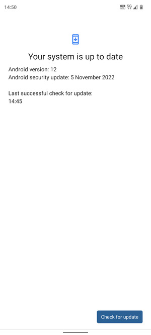If your phone is up to date, you will see the following screen