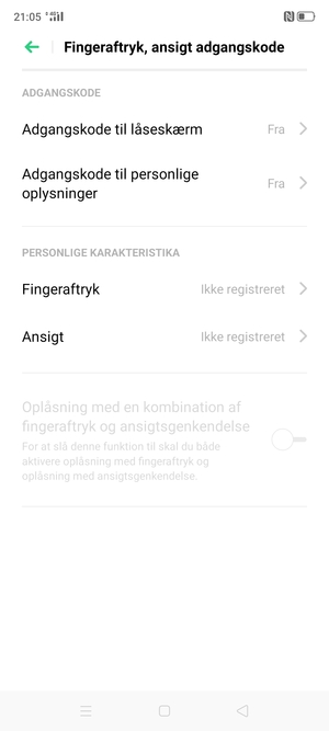 Vælg Adgangskode til låseskærm