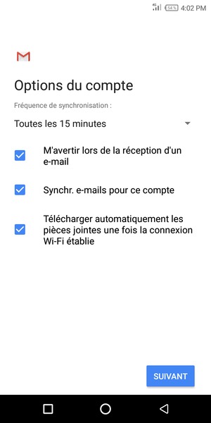 Sélectionnez SUIVANT