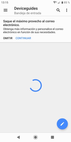 Espere a que el proceso de sincronización finalice