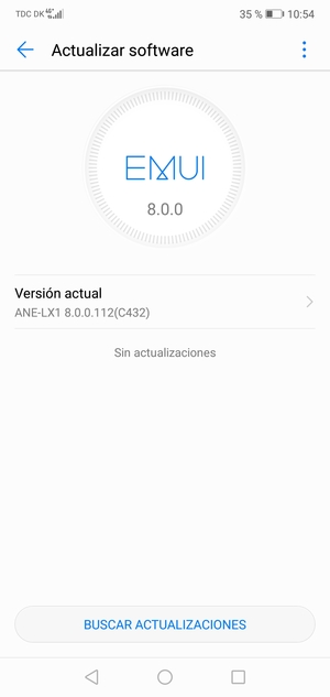 Si su teléfono está actualizado, verá la siguiente pantalla