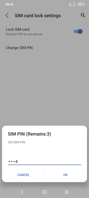 Enter your Old SIM PIN and select OK