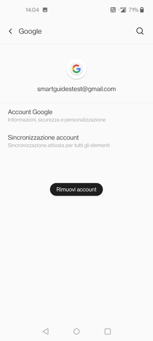 Seleziona Sincronizzazione account