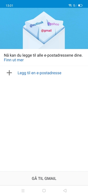 Velg Legg til en e-postadresse