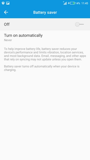 Turn on Battery saver