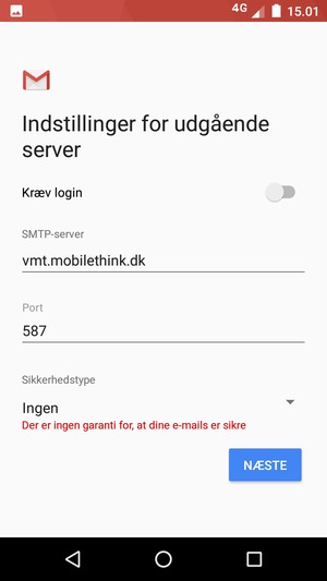 Vælg NÆSTE
