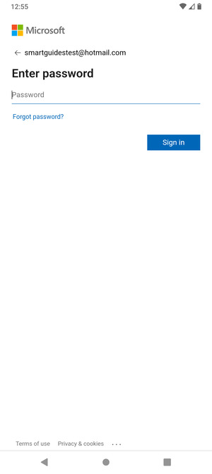 Enter your password and select Sign in