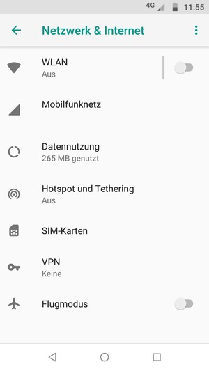 Wählen Sie Mobilfunknetz