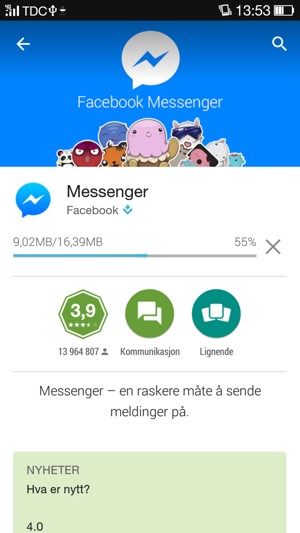 Vent til installasjonen er ferdig