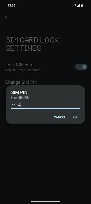 Enter your New SIM PIN and select OK