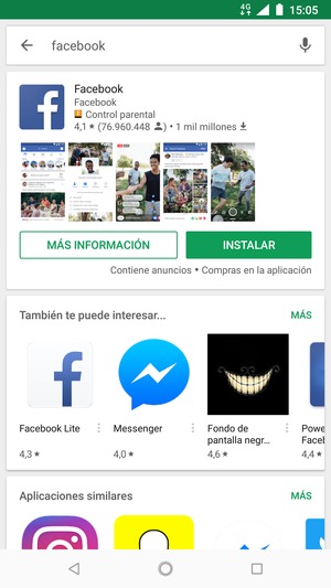 Seleccione la aplicación