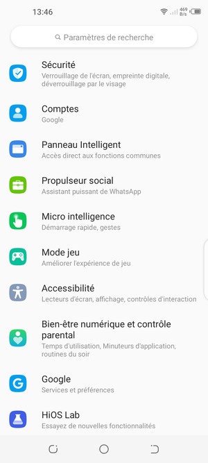 Faites défiler et sélectionnez Sécurité