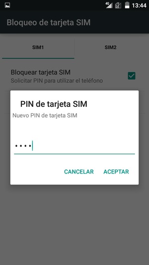 Introduzca su Nuevo PIN de tarjeta SIM y seleccione ACEPTAR