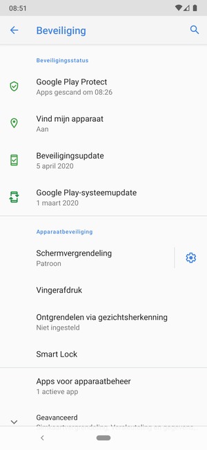 Uw telefoon is nu beveiligd met een schermvergrendeling