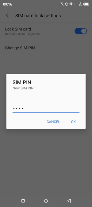 Enter your New SIM PIN and select OK