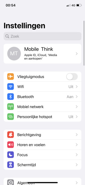 Selecteer Apple ID, iCloud, 'Media en aankopen'
