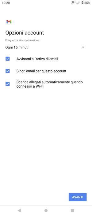 Seleziona AVANTI