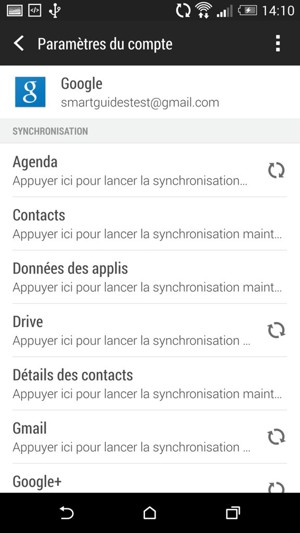 Vos informations seront synchronisées