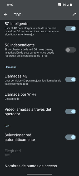 Desplácese y seleccione Nombres de puntos de acceso