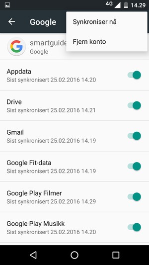 Velg Synkroniser nå