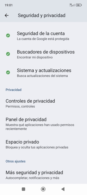 Desplácese y seleccione Sistema y actualizaciones